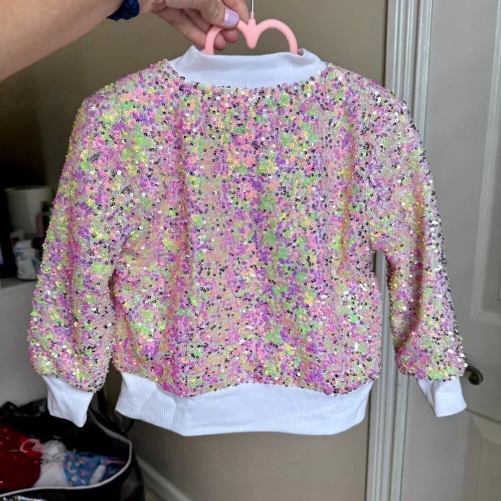 Spring Pink Sequin Girls Jacket NWT